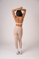 Conjunto Legging e Top Frente Única  Beige Flow