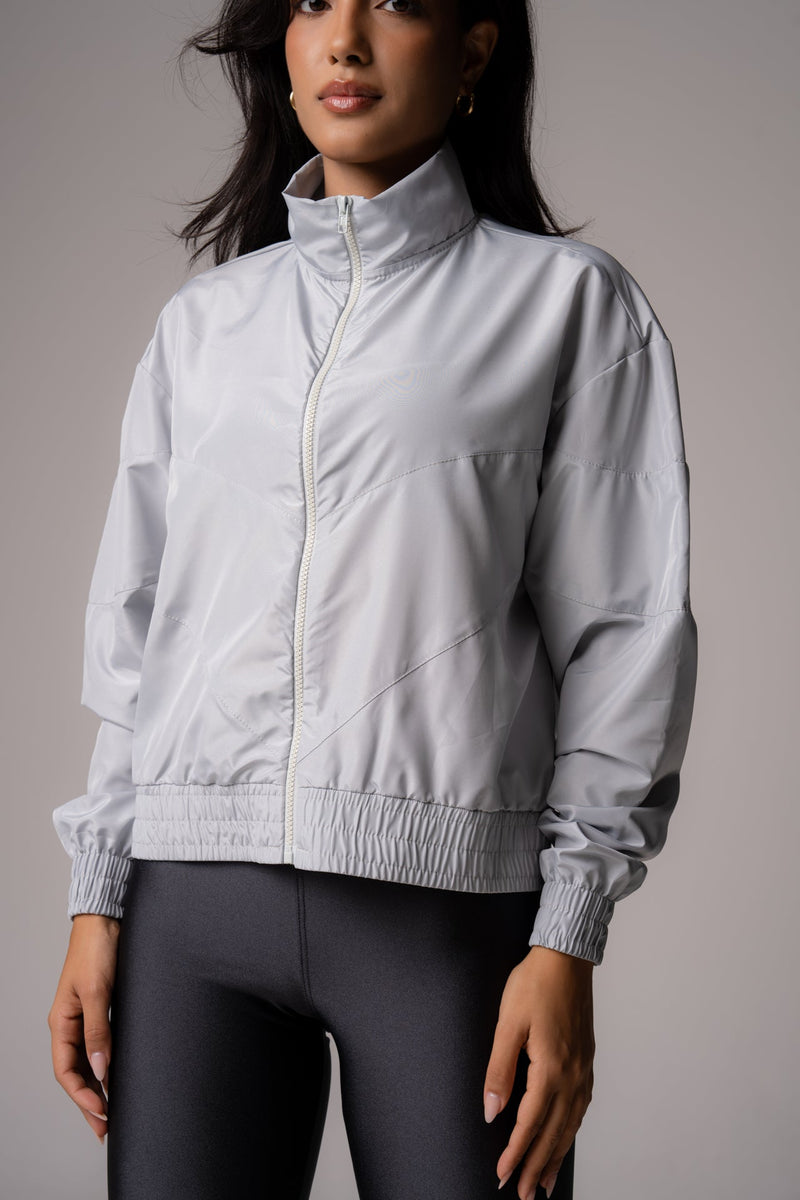 Jaqueta Corta-Vento Feminina Cinza Pulse