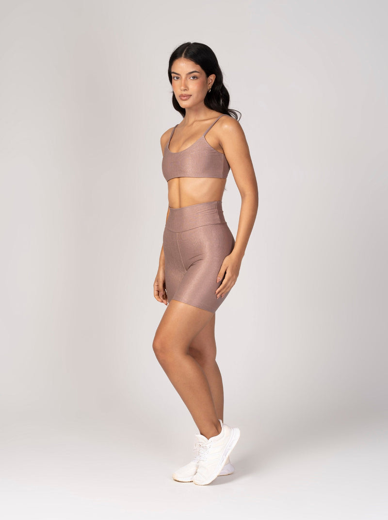 Conjunto Champagne Short e Top Fita Lovers