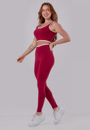 Conjunto Fitness Feminino Calça + Top Cós Off Poliamida