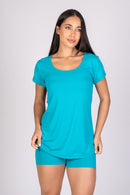 Camiseta Borboleta Soft Azul Turquesa