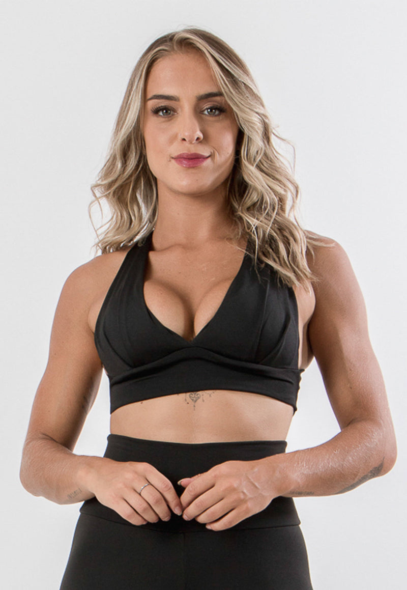 Top Cropped com Bojo Fitness Cruzado Nas Costas Suplex