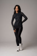 Jaqueta Slim Zip com abertura para dedo Preta