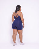 Macaquinho Fitness Básico Curve Plus Size Marinho