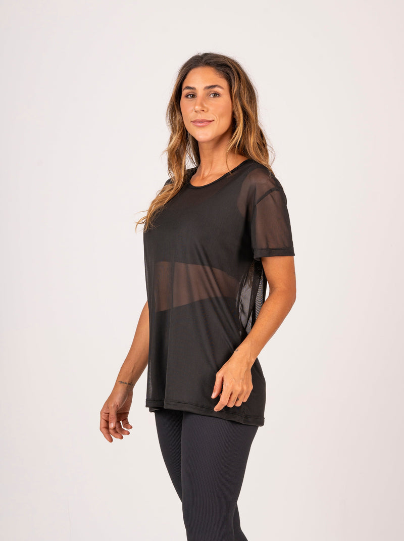 Blusa Tule Preta