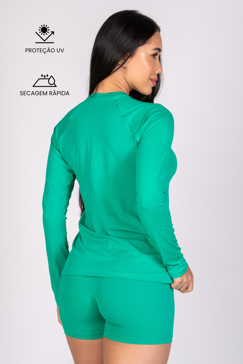 Blusa Manga Longa Soft Verde Esmeralda