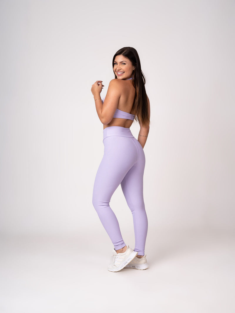 Conjunto Legging e Top Frente Única Lavanda Flow