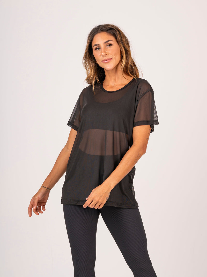 Blusa Tule Preta