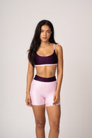 Conjunto Bicolor Rosa Pastel Short e Top Faixa Lovers