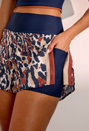 Shorts duplo estampado com bolsos Gaia