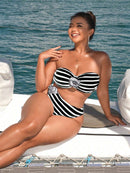 Maiô Plus Size Listrado Flor 3D Pietra