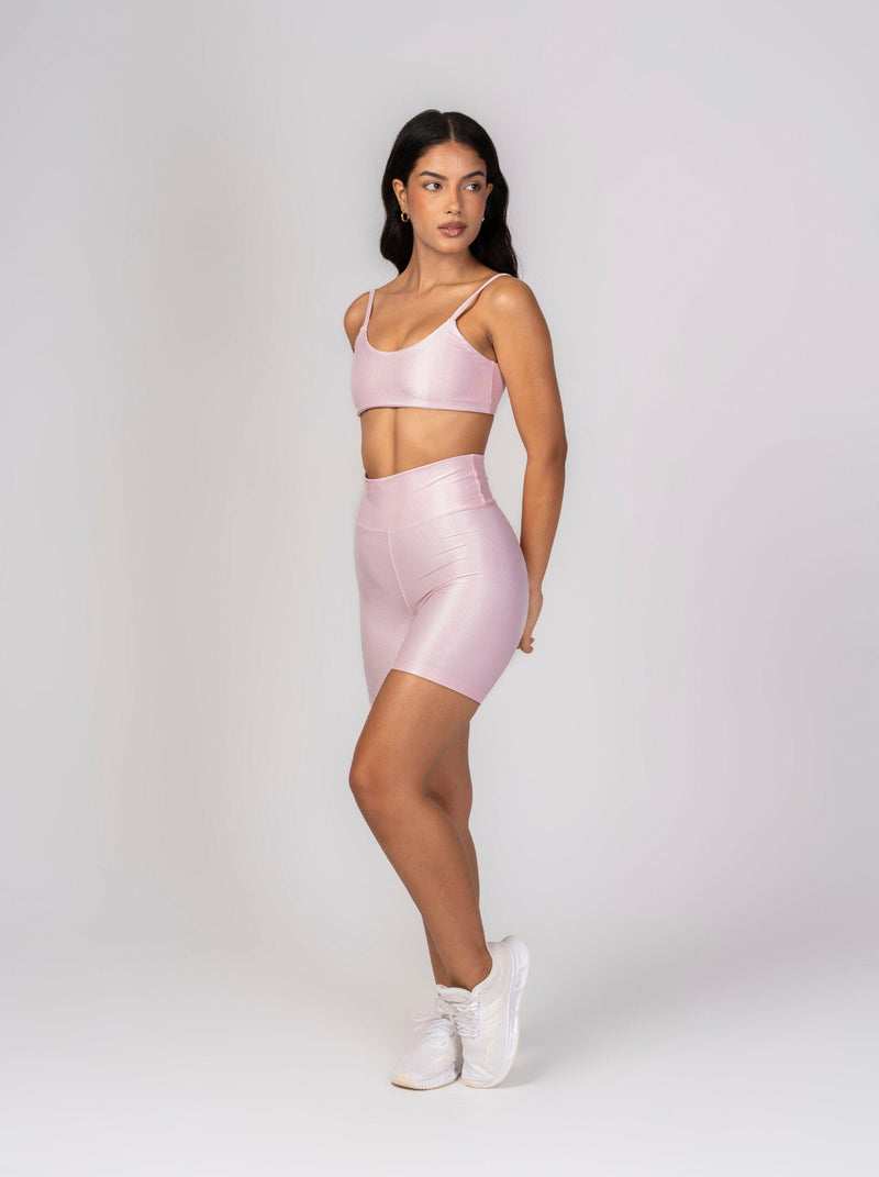 Conjunto Rosa Pastel Short e Top Fita Lovers