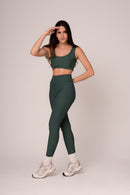 Conjunto Legging e Top Alças Retas Verde Florest Flow