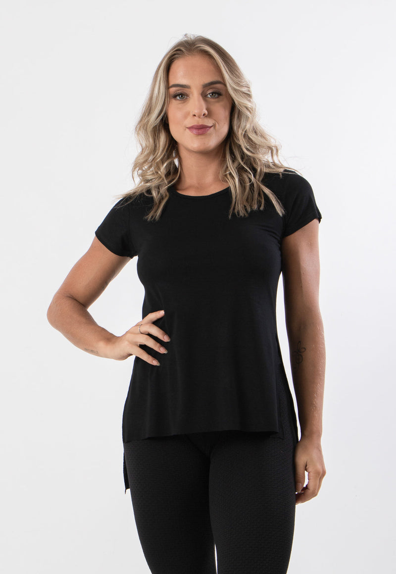 Blusa Feminina Sobre Legging  Fitness Manga Curta