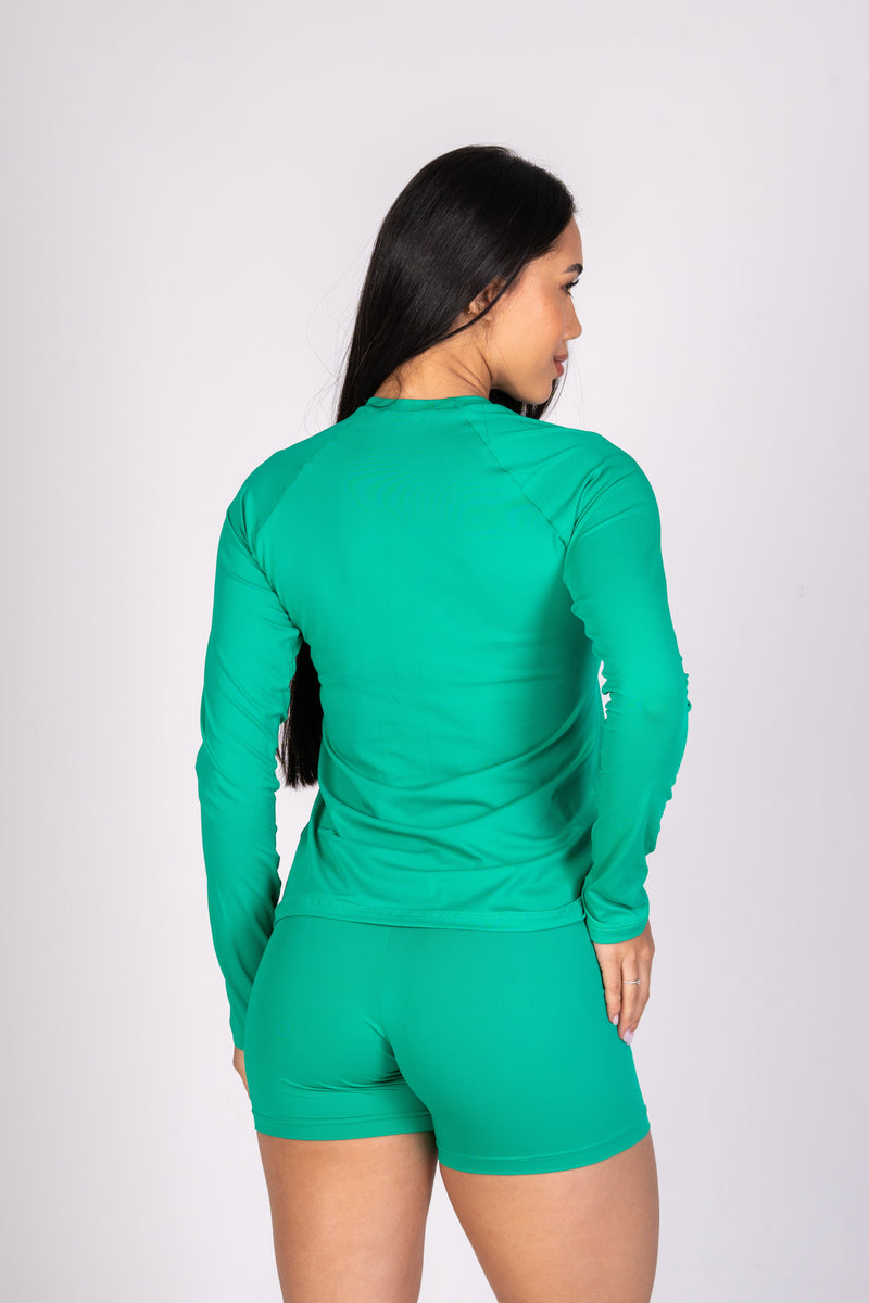 Blusa Manga Longa Soft Verde Esmeralda