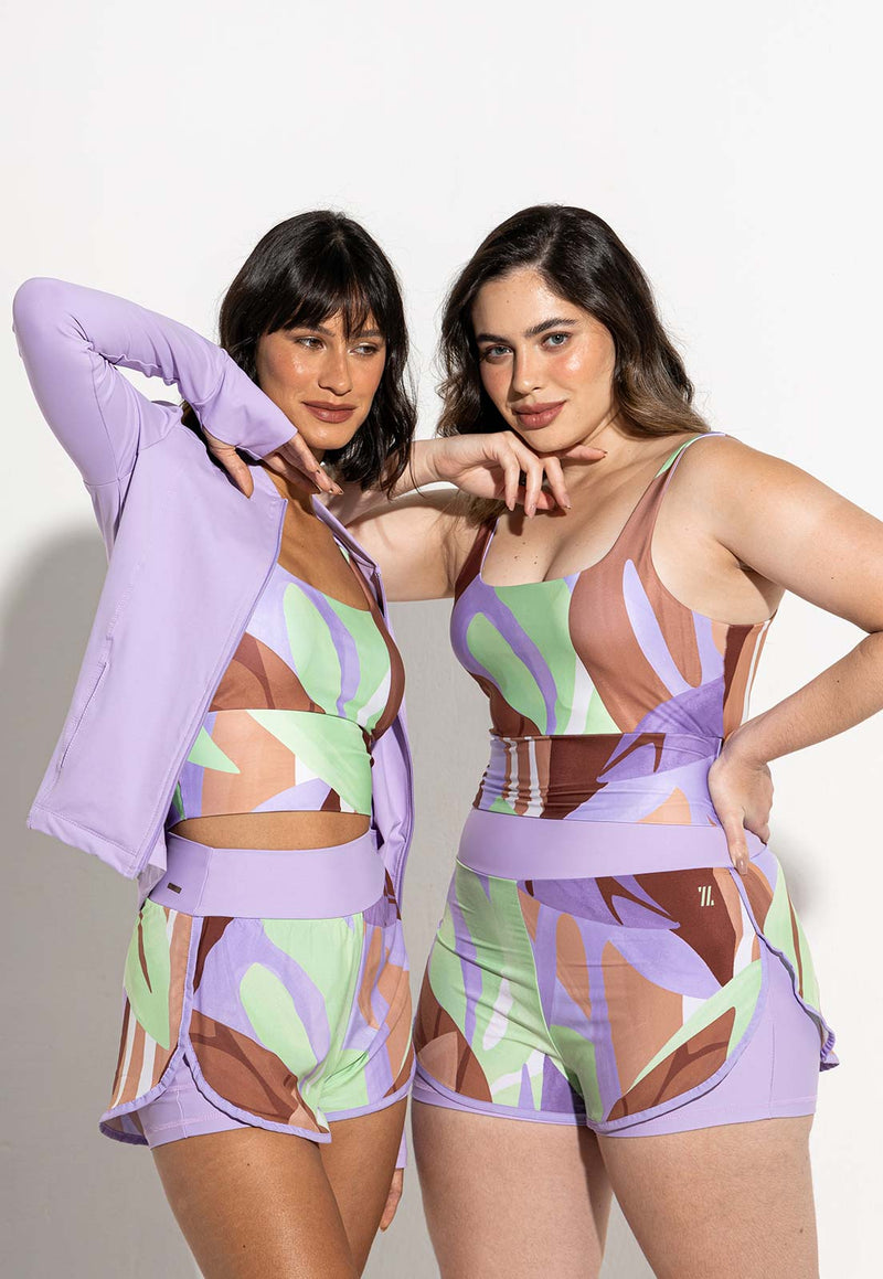 Shorts duplo estampado Aura