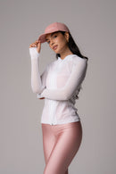 Jaqueta Slim Zip com abertura para dedo Branca