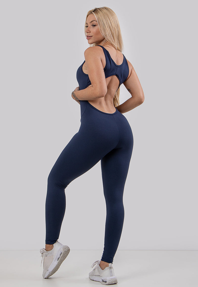 Macacão Longo Fitness Feminino Cut Decote nas Costas