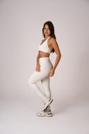 Conjunto Legging e Top Frente Única Off White Flow