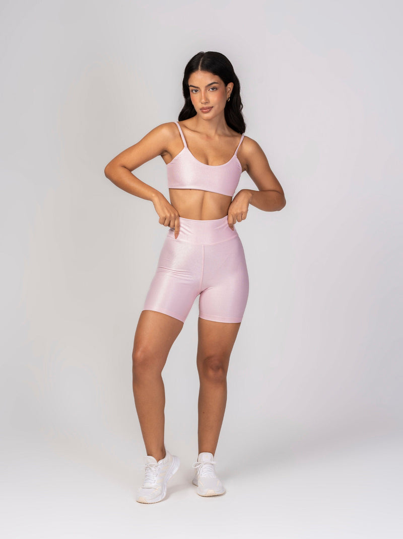 Conjunto Rosa Pastel Short e Top Fita Lovers