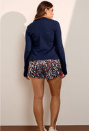 Shorts duplo estampado com bolsos Gaia