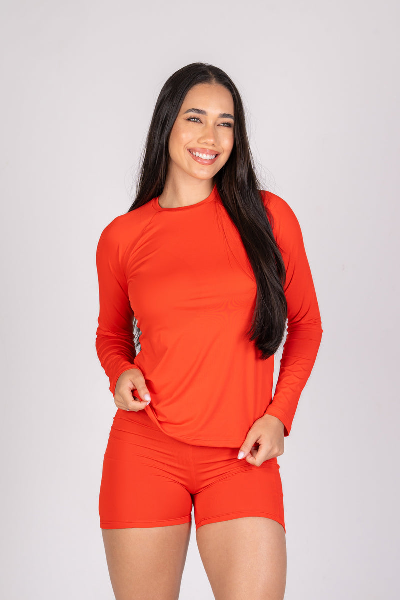 Blusa Manga Longa Soft Vermelho