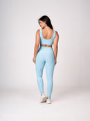 Conjunto Legging e Top Alças Retas Azul Caribe Flow