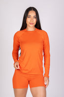 Blusa Manga Longa Soft Tangerina