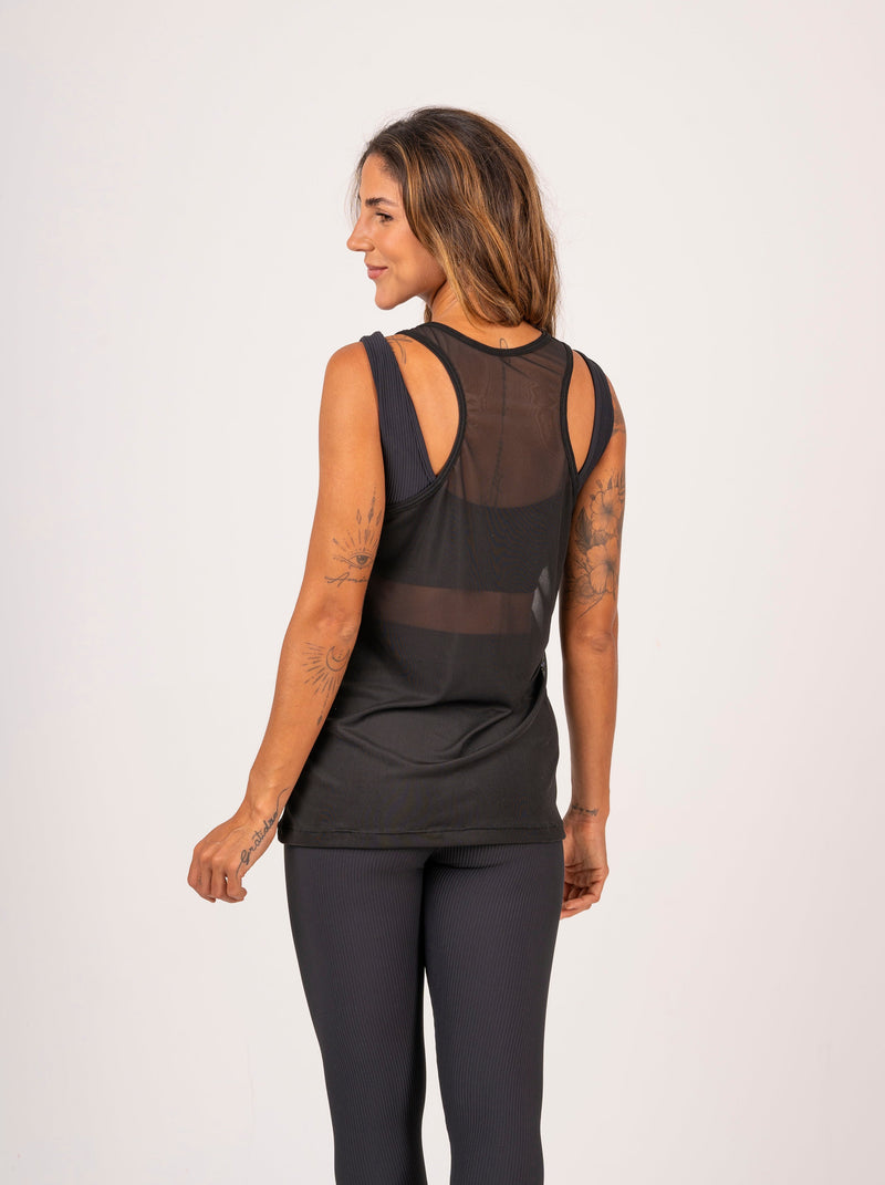 Regatão Tule Nadador Preta