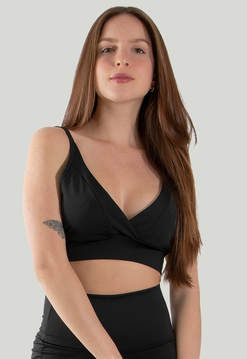 Top Cropped Fitness Feminino Transpassado Suplex