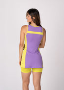 Conjunto Beach Tennis Recortes Lilás e Lima