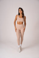 Conjunto Legging e Top Alças Retas Beige Flow