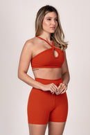 Conjunto Tangerina Short e Top Gota Beach