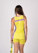 Conjunto Beach Tennis Recortes Lima e Lilás