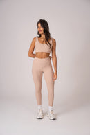 Conjunto Legging e Top Alças Retas Beige Flow