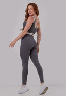 Conjunto Fitness Feminino Calça + Top Cós Off Poliamida