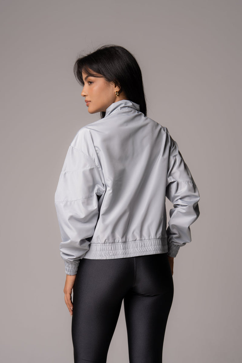 Jaqueta Corta-Vento Feminina Cinza Pulse