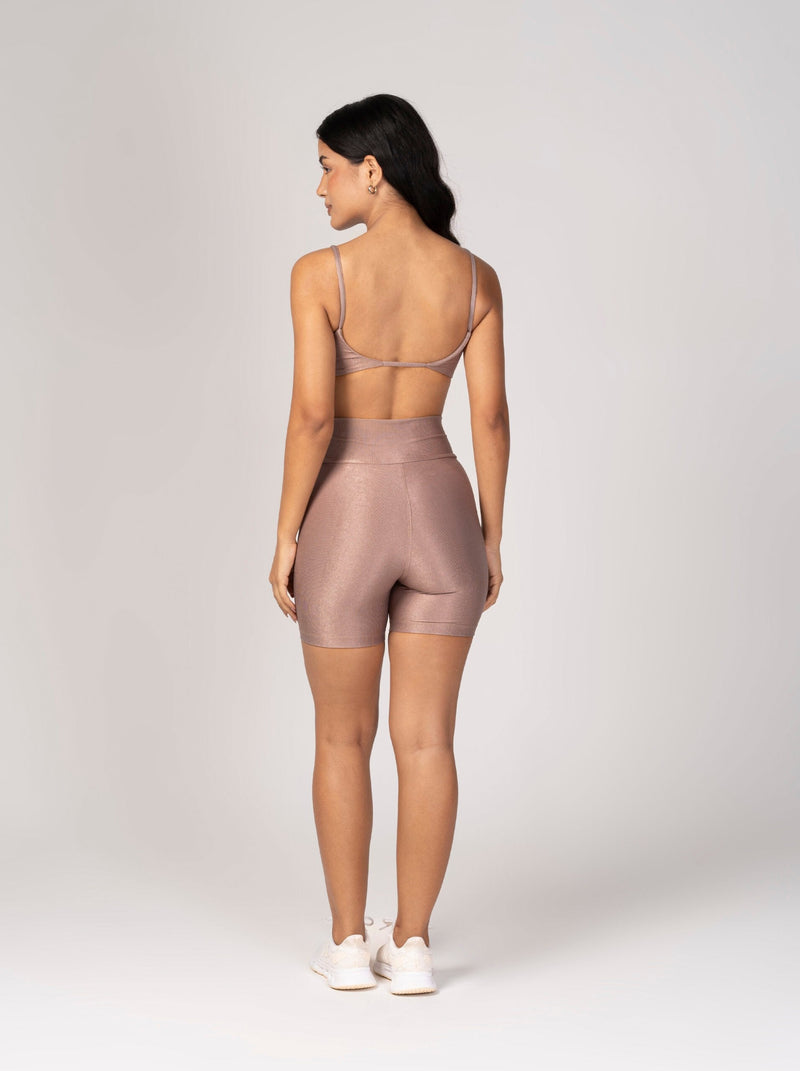 Conjunto Champagne Short e Top Fita Lovers