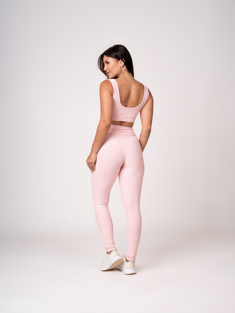 Conjunto Legging e Top Alças Retas Rosa Seco Flow