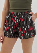 Shorts estampado 2 em 1 com bolsos e bermuda interna verde elite Voá