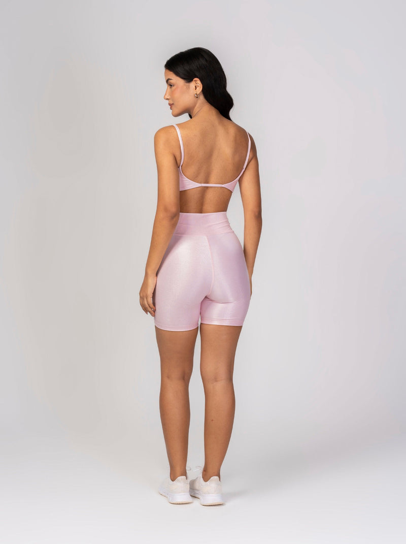 Conjunto Rosa Pastel Short e Top Fita Lovers