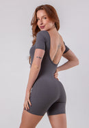 Macaquinho Fitness Feminino Decote nas Costas Poliamida