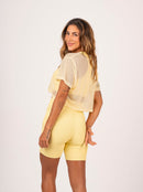 Cropped Tule Amarelo Manteiga