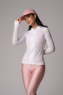 Jaqueta Slim Zip com abertura para dedo Branca