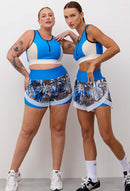 Shorts duplo transpassado com bolsos estampado Athena