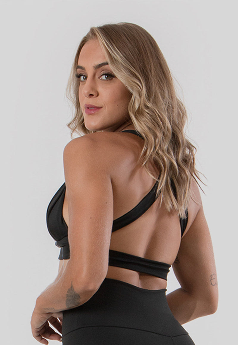 Top Cropped com Bojo Fitness Cruzado Nas Costas Suplex