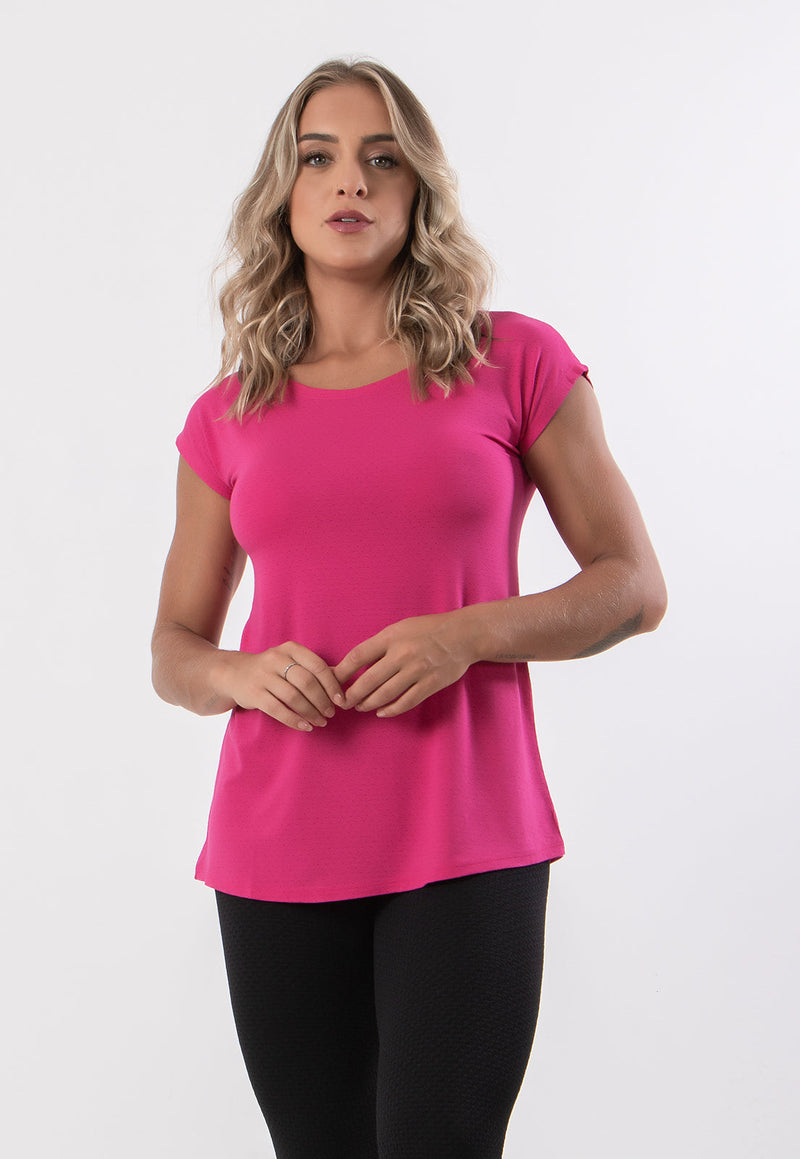 Blusa Básica Feminina Fitness Manga Curta Sobre Legging