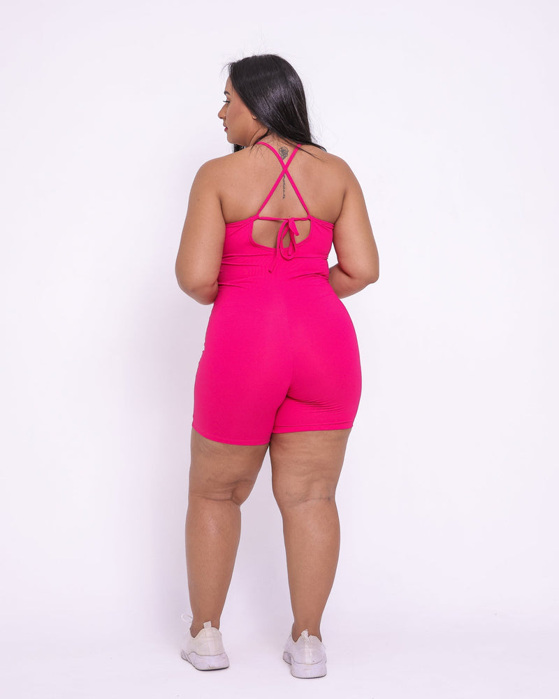 Macaquinho Fitness Básico Curve Plus Size Malte
