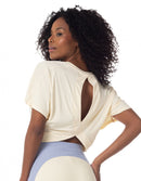 Blusa Cropped Fitness Dendê Curta Off White