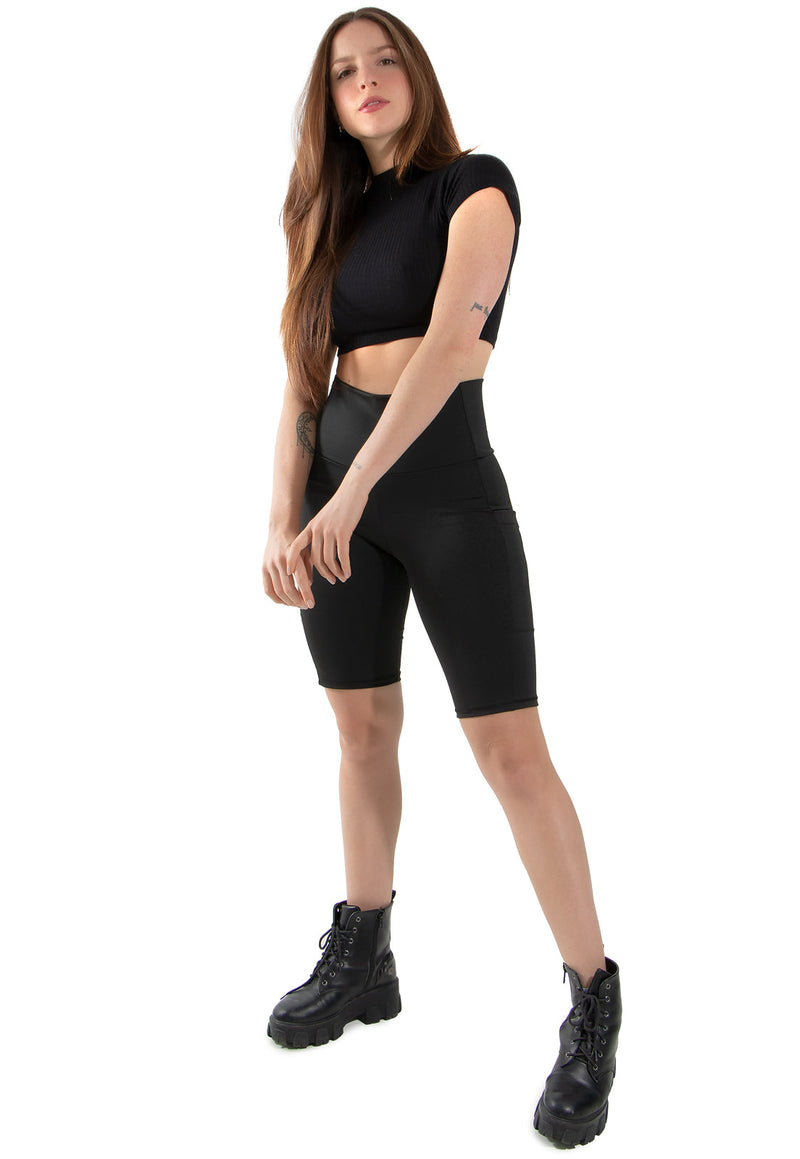 Bermuda Fitness Feminina Legging Biker Ciclista Com Bolso